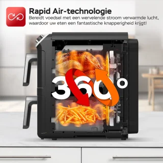 Turbotronic AF510D - Dubbele Airfryer XXL - Zwart