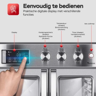 TurboTronic AFD32 Airfryer XXL en Oven 32L Zilver