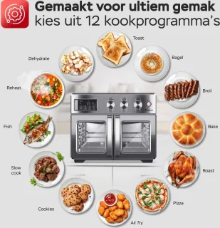 TurboTronic AFD32 Airfryer XXL en Oven 32L Zilver