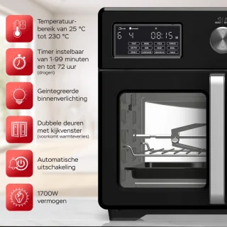TurboTronic AFD32 Airfryer XXL en Oven Zwart 32L