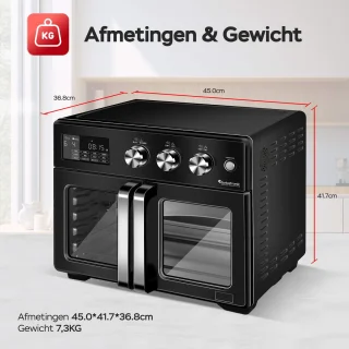 TurboTronic AFD32 Airfryer XXL en Oven Zwart 32L
