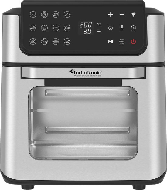 TurboTronic AFO12W Airfryer XXL Zwart/Zilver