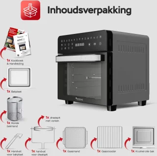 TurboTronic AFO14 XXL Airfryer en Oven Zwart