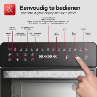 TurboTronic AFO14 XXL Airfryer en Oven Zwart
