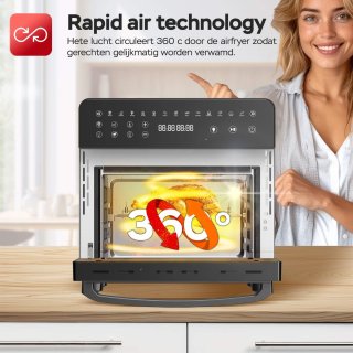 TurboTronic AFO14 XXL Airfryer en Oven Zwart