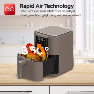 Turbotronic AirChef AF-250 XL Airfryer 6L Truffle Grey