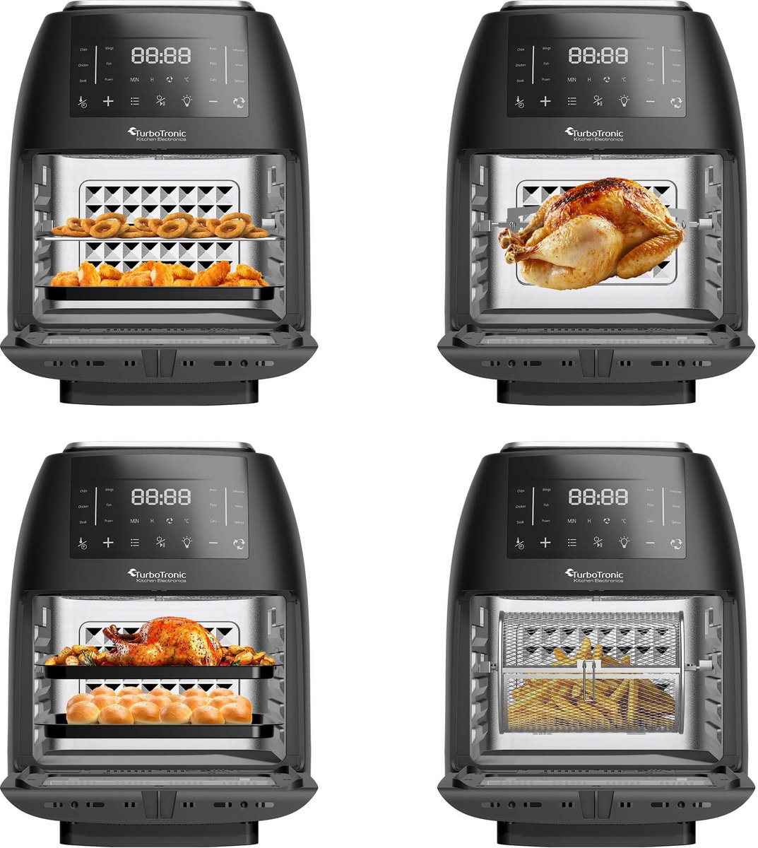 Turbotronic AirChef AF-260 Airfryer XL 12L Zwart