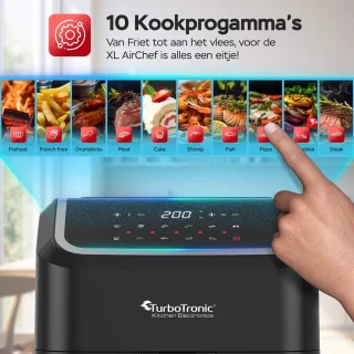 Turbotronic AirChef XL 5L Heteluchtfriteuse Zwart