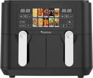 Turbotronic Airfryer XXL DualChef 9L Zwart
