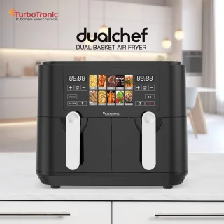 Turbotronic Airfryer XXL DualChef 9L Zwart