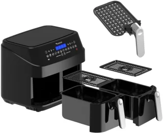 Turbotronic DAF5 Dubbele Airfryer XXL DualChef Zwart