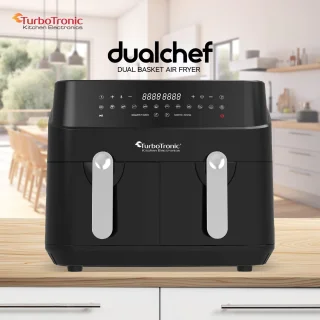 Turbotronic DAF5 Dubbele Airfryer XXL DualChef Zwart