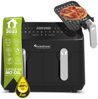 Turbotronic DAF5 Dubbele Airfryer XXL DualChef Zwart