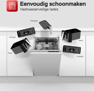 Turbotronic DAF5 Dubbele Airfryer XXL DualChef Zwart