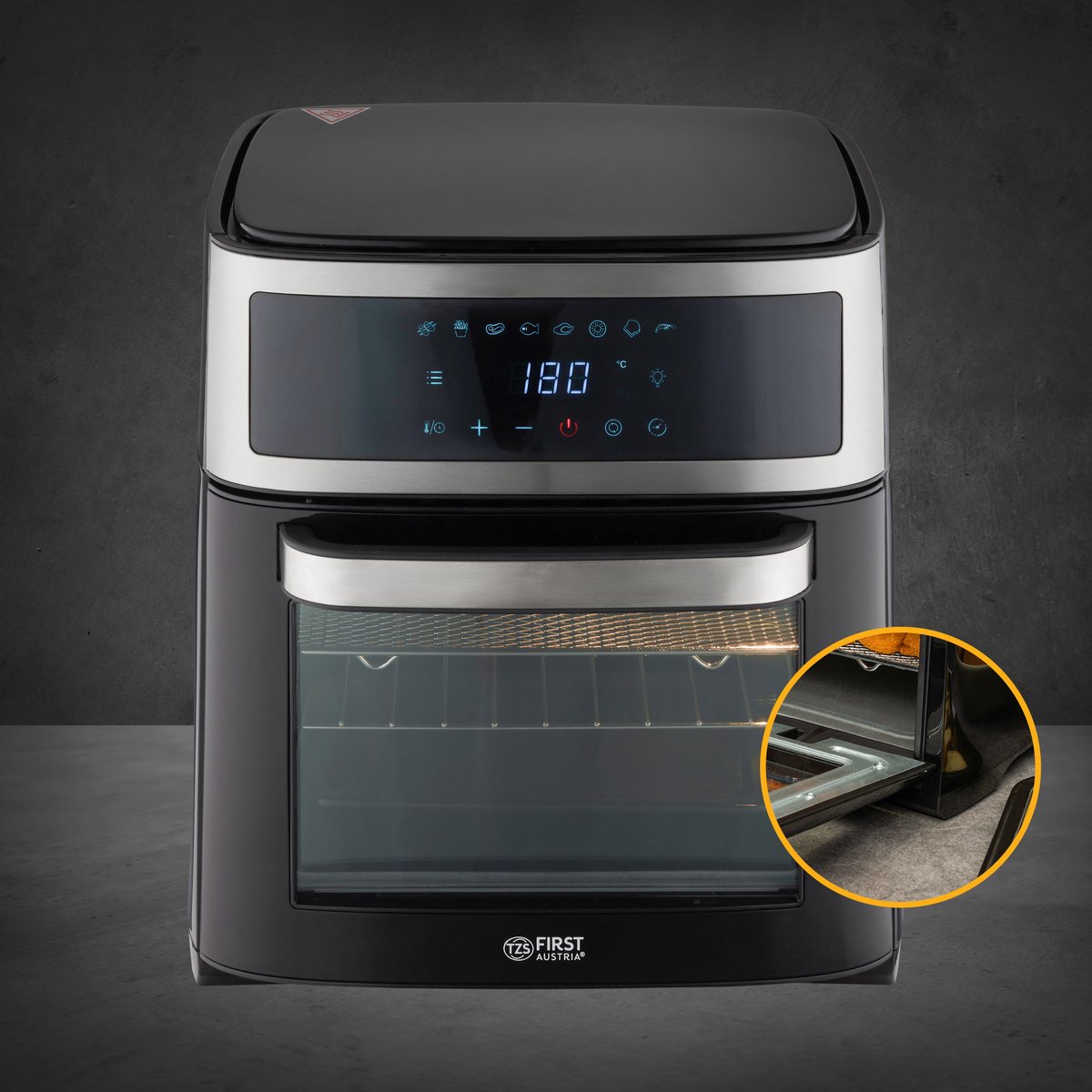 TZS First Austria Airfryer Oven XXL 13L Zwart