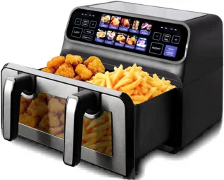 UFTA Airfryer Dubbele Mand 9L Zwart