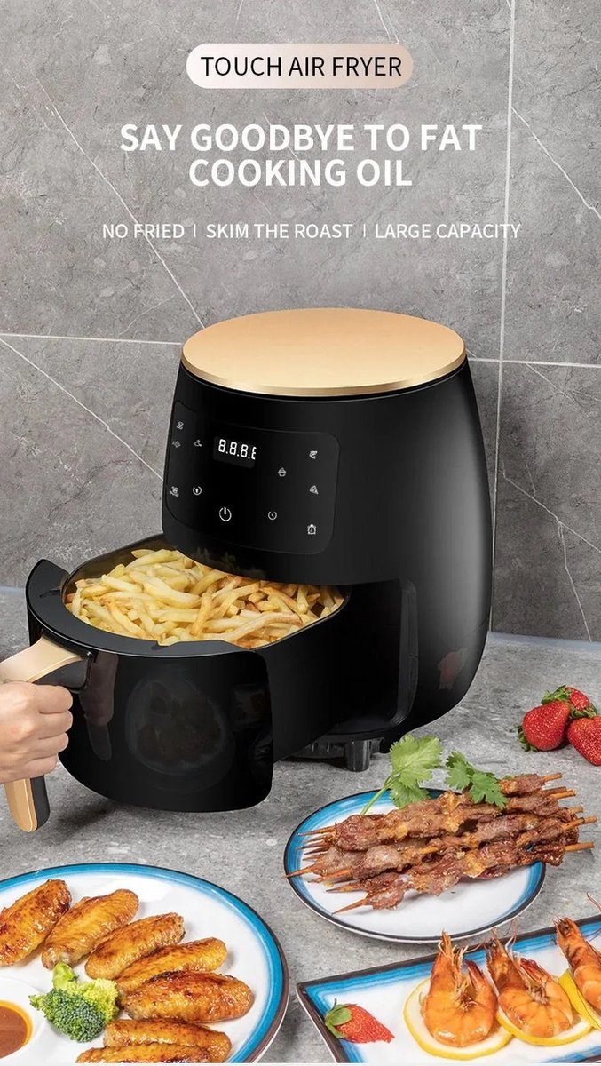 UnityMarketplace Airfryer 4.5L Smart-Touch Zwart