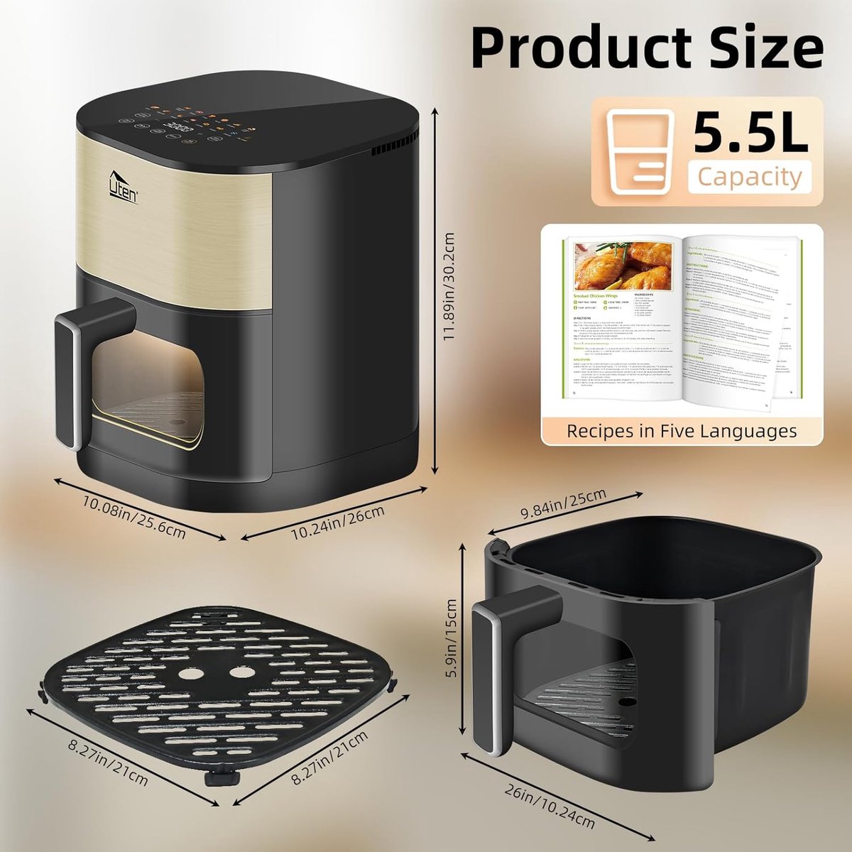 Uten Airfryer XXL 200E Goud