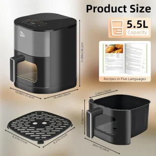 Uten Airfryer XXL 200E Grijs 5.5L