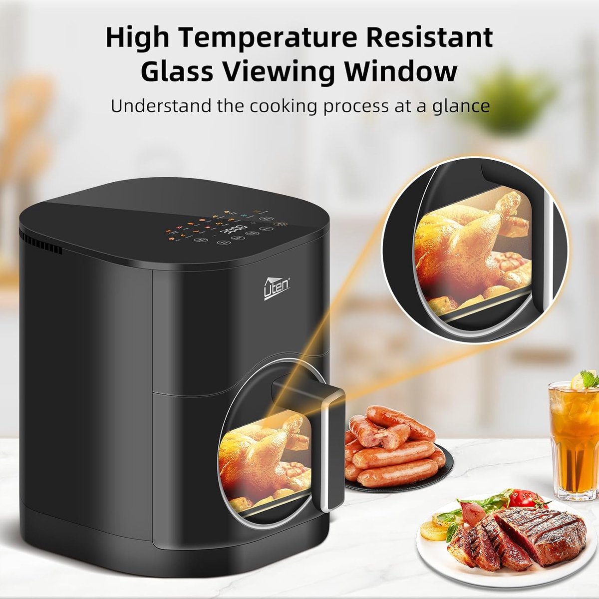 Uten Airfryer XXL 200E Heteluchtfriteuse 5.5L Zwart