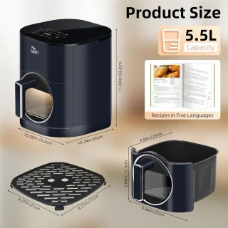 Uten Airfryer XXL 200E Saffier Blauw 5.5L