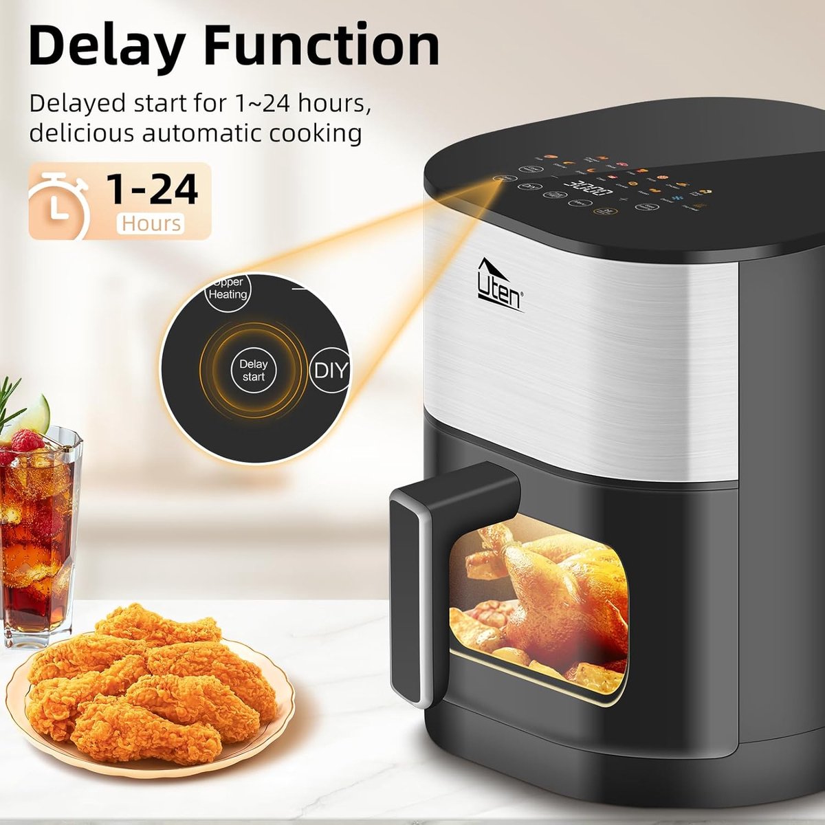 Uten Airfryer XXL 200E Zilver 5.5L