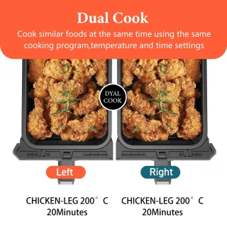 Uten Dubbele Airfryer XXL 1700W Zwart