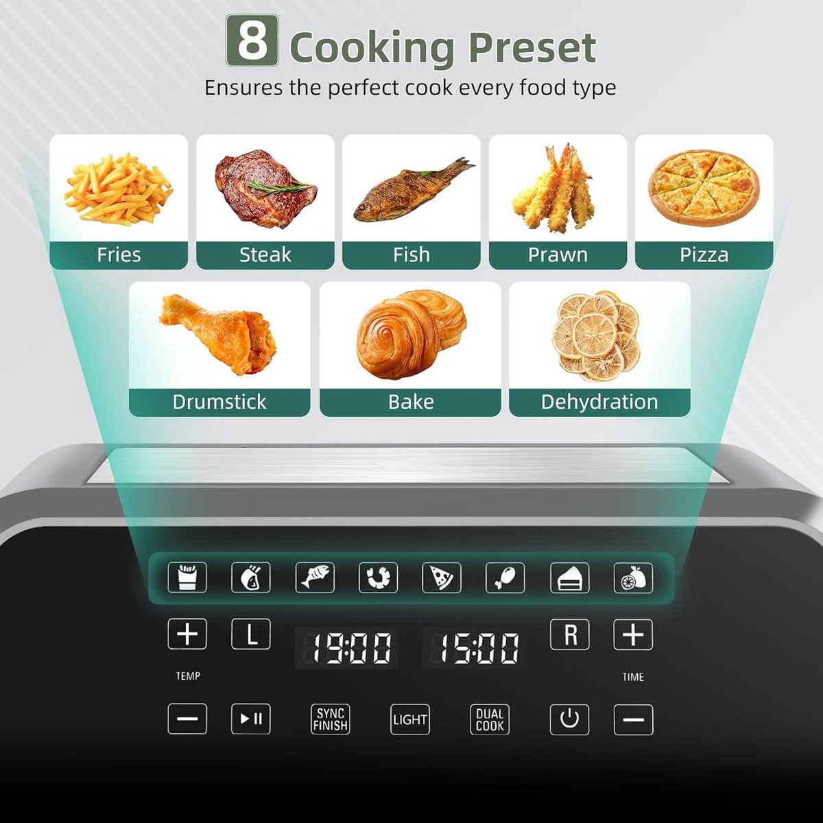 Uten Dubbele Airfryer XXL 1700W Zwart