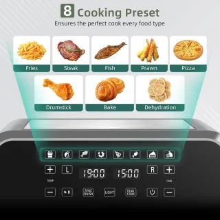 Uten Dubbele Airfryer XXL 1700W Zwart