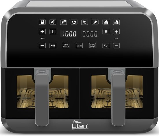 Uten Dubbele Airfryer XXL 1700W Zwart