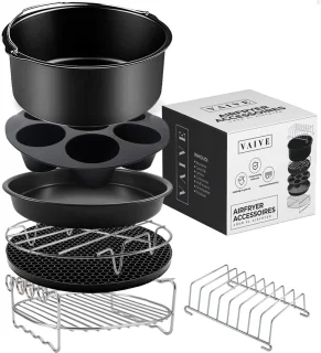 VAIVE Heteluchtfriteuse Accessoires Set voor Airfryer XL en XXL 20 cm
