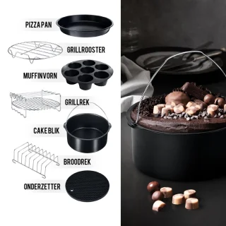 VAIVE Heteluchtfriteuse Accessoires Set voor Airfryer XL en XXL 20 cm