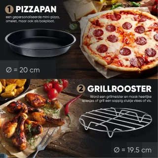 VAIVE Heteluchtfriteuse Accessoires Set voor Airfryer XL en XXL 20 cm