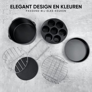 VAIVE Heteluchtfriteuse Accessoires Set voor Airfryer XL en XXL 20 cm