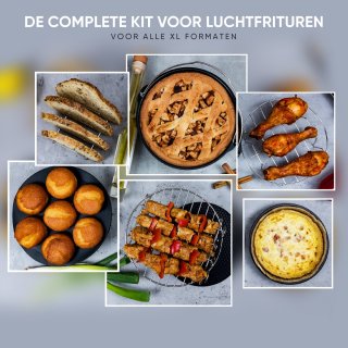 VAIVE Heteluchtfriteuse Accessoires Set voor Airfryer XL en XXL 20 cm