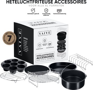 VAIVE Heteluchtfriteuse Accessoires Set voor Airfryer XL en XXL 20 cm