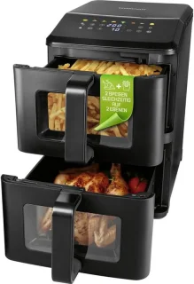 Verticale Airfryer - Dubbele Kamer (10 L) - Zwart