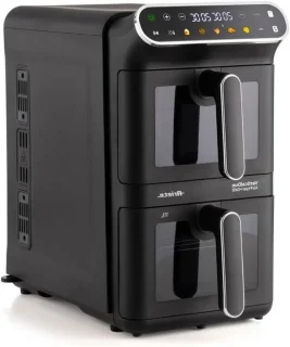 Verticale dubbele airfryer torenmodel 11 liter zwart