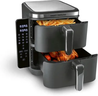 Verticale heteluchtfriteuse met dubbele kamer