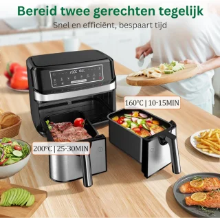 VH Supplies® Dubbele Airfryer XXL