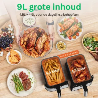 VH Supplies® Dubbele Airfryer XXL