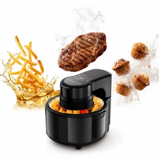 VidaStore Airfryer 5 liter, transparant met glazen deksel