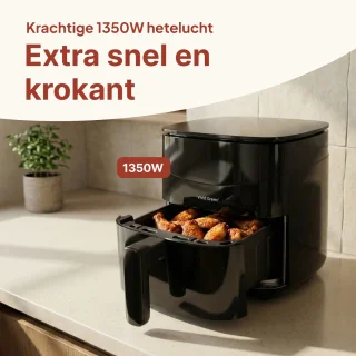 Vivid Green Airfryer Heteluchtoven 3L Zwart
