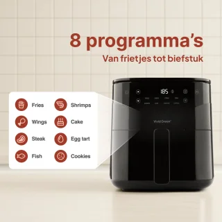 Vivid Green Airfryer Heteluchtoven 3L Zwart