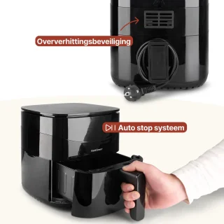 Vivid Green Airfryer Heteluchtoven 3L Zwart