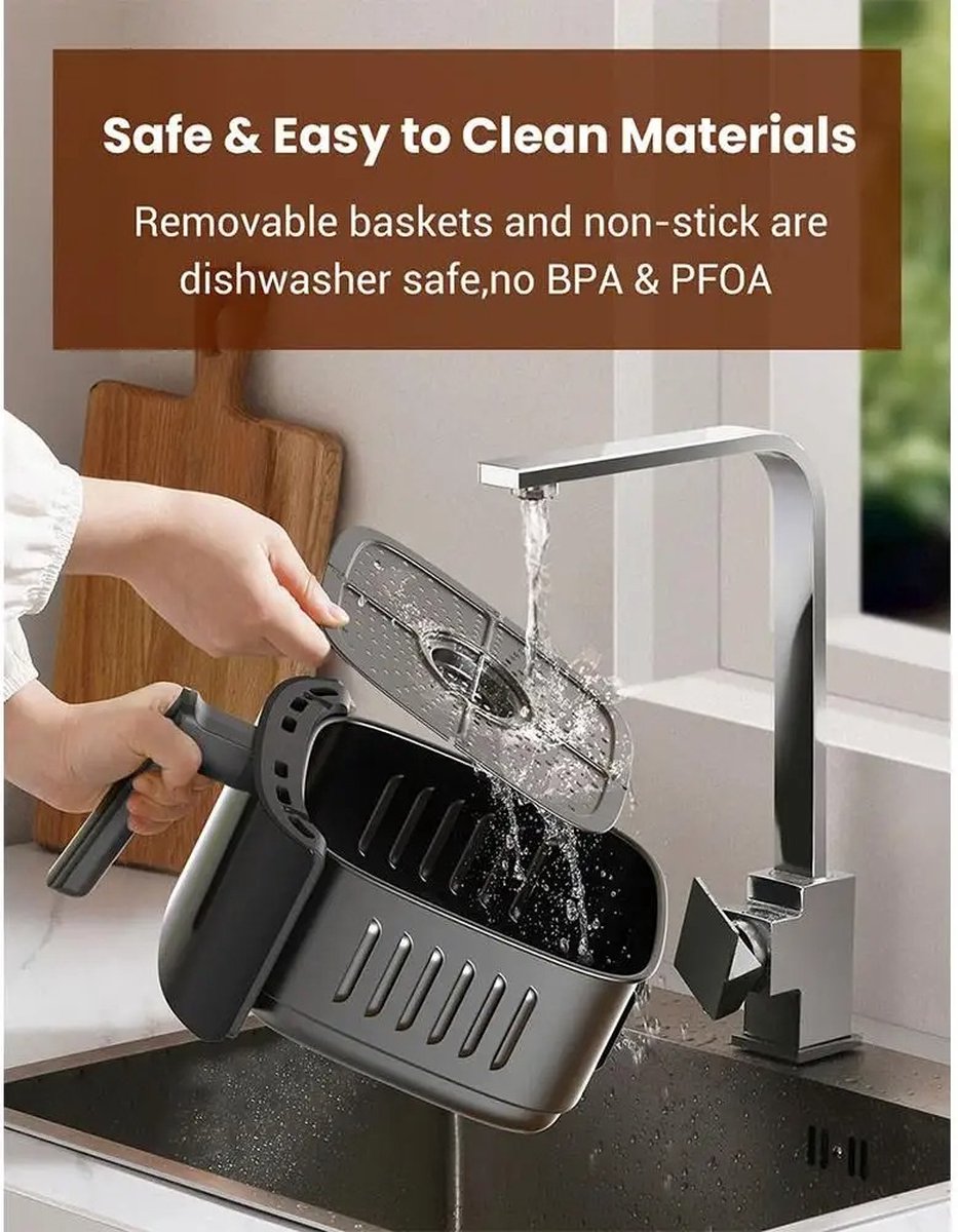 VORLOU Multifunctionele Airfryer 3.5L Zwart