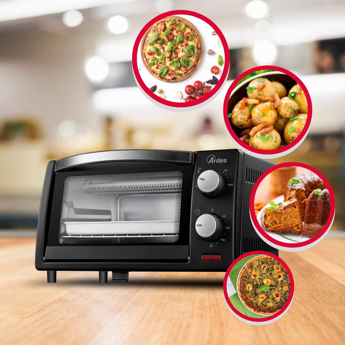 Vrijstaande Elektrische Oven 10L met Airfryer en Binnenverlichting