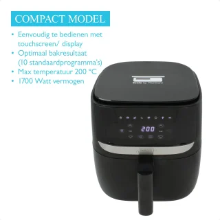 Wartmann WM 2203AF Keramische Airfryer 5,7L Zwart