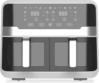 White-label Dubbele Airfryer XXXL 9L Zilver