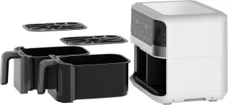 White-label Dubbele Airfryer XXXL 9L Zilver